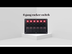 DC 12V 6 Gang Rocker Schaltfläche mit Rotlicht LED für Autoboot