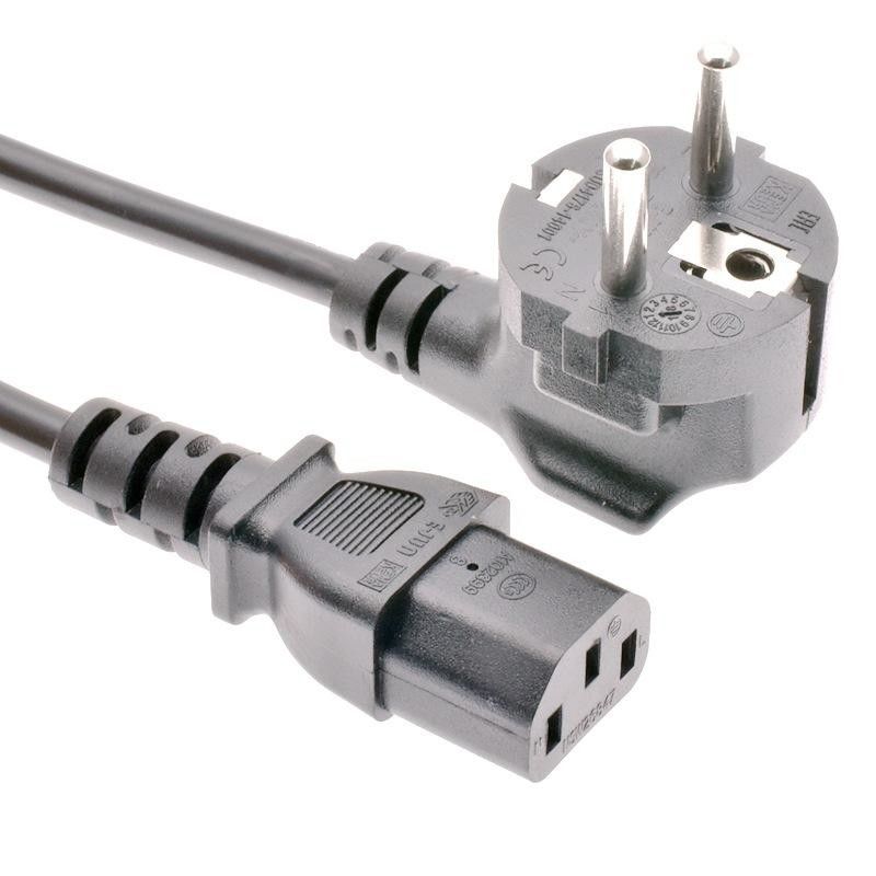 Black America Netzkabel, 1,5 m, 3-poliges Netzkabel für Computer und Laptop