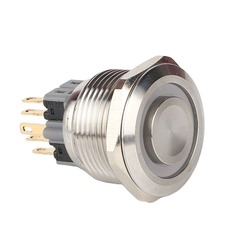 28 mm beleuchtete Metall-Drucktastenschalter, rund, 500 V, Ringtyp-LED