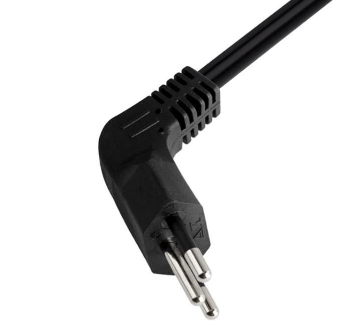 C13 Brasilien AC-Netzkabel, rechtwinkliges 90-Grad-Netzsteckerkabel