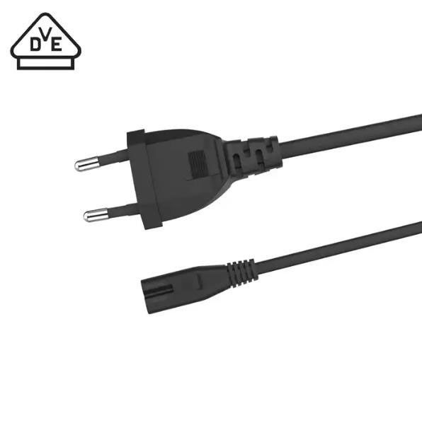 Flexible EU-AC-Netzkabel, leichtes elektrisches Verlängerungskabel, 2-polig