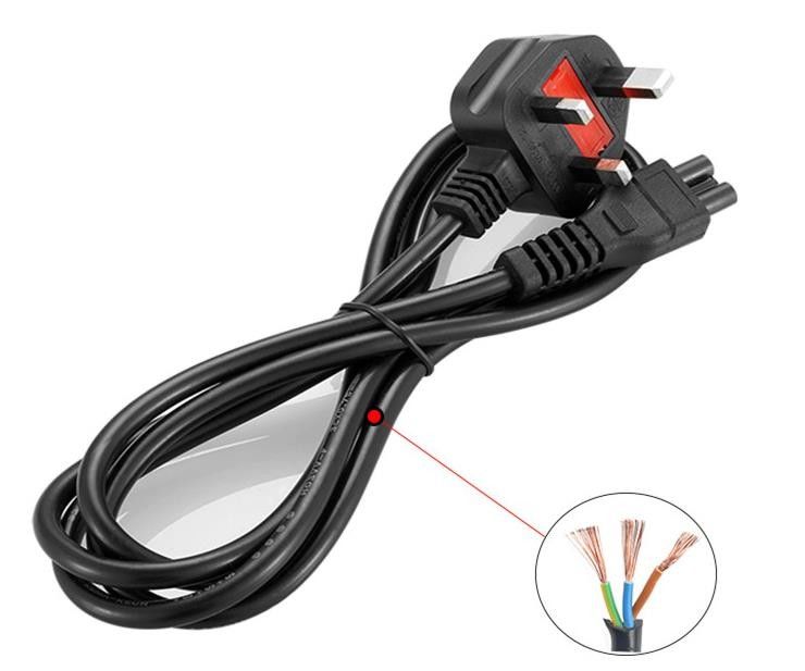 IEC UK AC-Netzkabel, 1,5 m, 3-poliges Netzkabel, 5 Fuß