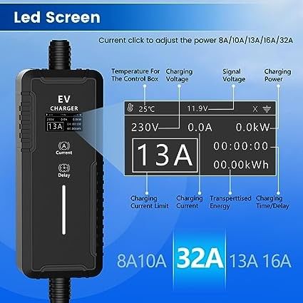 3.5KW 16A 7KW 32A Anschluss für Heimanwendungen Autolader Typ 2 Ac Ev Portable Charger