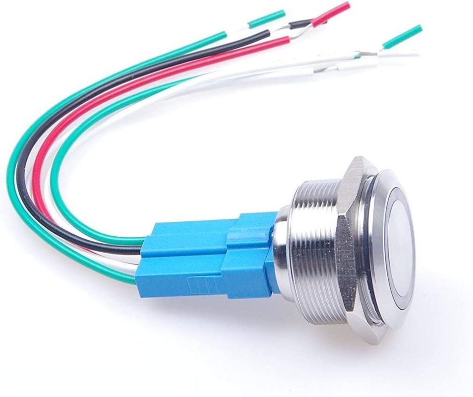 Ein-/Aus-Drucktastenschalter aus Metall, 30 mm beleuchtete ringförmige LED