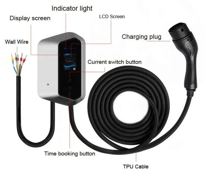 Typ 2 AC 16A 32A Schnellladestation für Elektroautos 250-480v