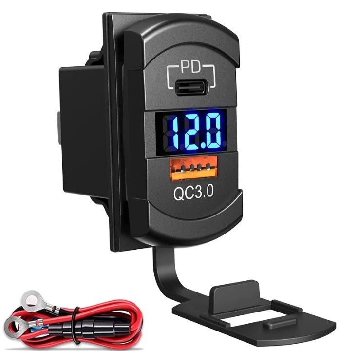 12v 24v USB-Ladegerät Rocker Schalter Schnelllade Steckdose wasserdicht Quick Dual Pd Qc3.0 für Autos Boot