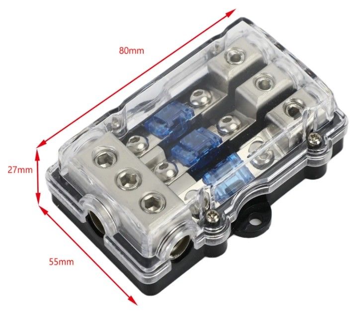 3Way Auto Mini ANL Blade Sicherungshalter Stereo Audio Stromverteilung Block 60 Ampere Sicherungshalter Panel Mount