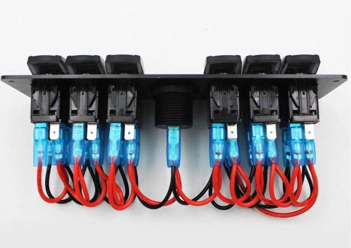 Farbvoltmeter 6 Gang DC12V 24V Led On Off 5 PIN Rocker Schaltfläche für Caravan Automotive Marine
