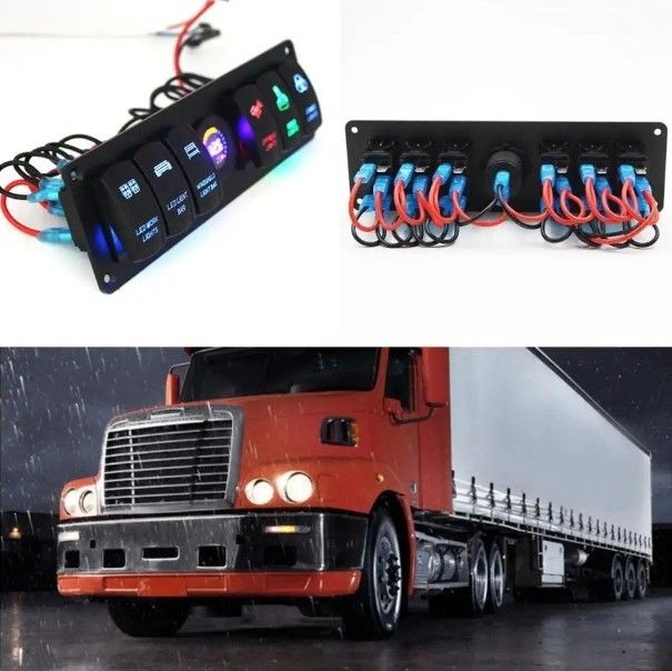 Farbvoltmeter 6 Gang DC12V 24V Led On Off 5 PIN Rocker Schaltfläche für Caravan Automotive Marine