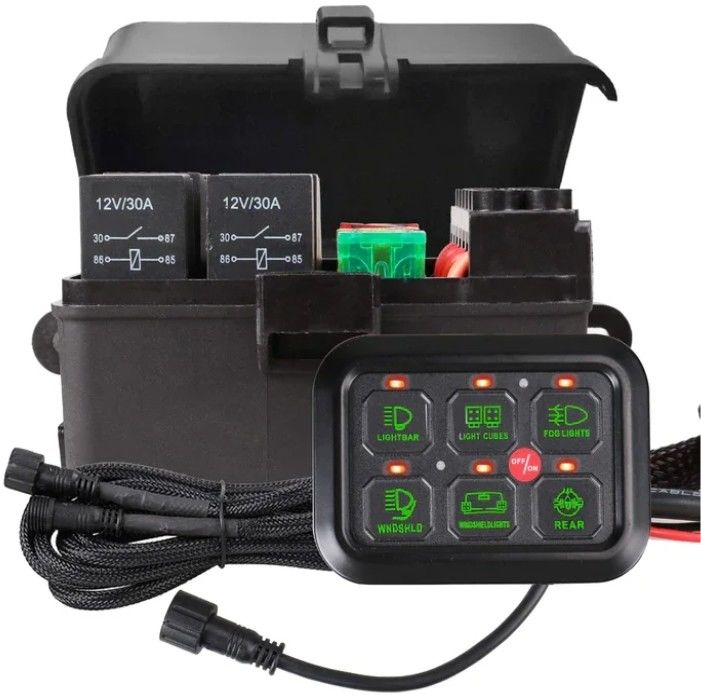 6 Gang 12V Led Switch Panel RGB Kit Automatischer Dimmbar Universal Light Bar Controller mit APP