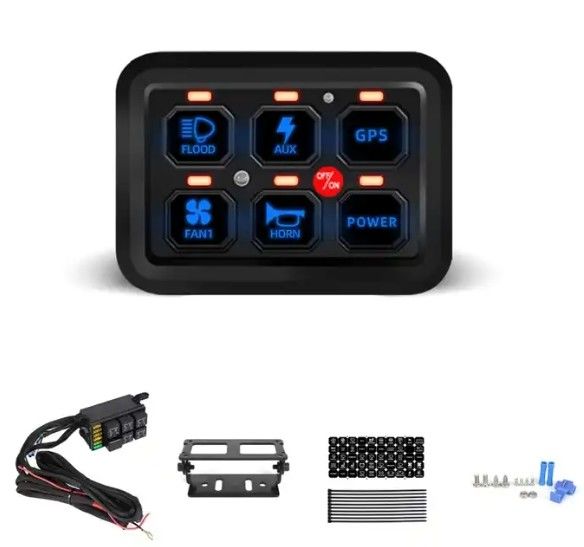 6 Gang 12V Led Switch Panel RGB Kit Automatischer Dimmbar Universal Light Bar Controller mit APP