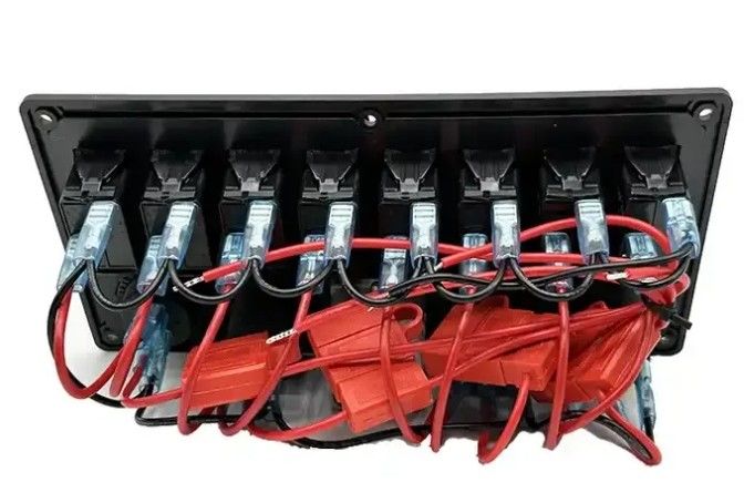 12V 8-Wege Gang Rocker Schaltfläche mit W / 50A Dual Anderson Stecker Zubehör Steckdose & Dual USB