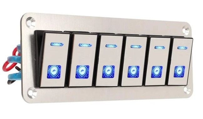 Wechselknopf-Panel, Rocker-Schalter-Panel Wasserdicht Universal UTV Boot Kleines rundes Rocker-Schalter