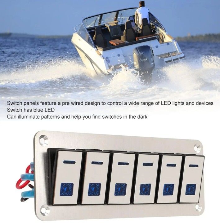 Wechselknopf-Panel, Rocker-Schalter-Panel Wasserdicht Universal UTV Boot Kleines rundes Rocker-Schalter