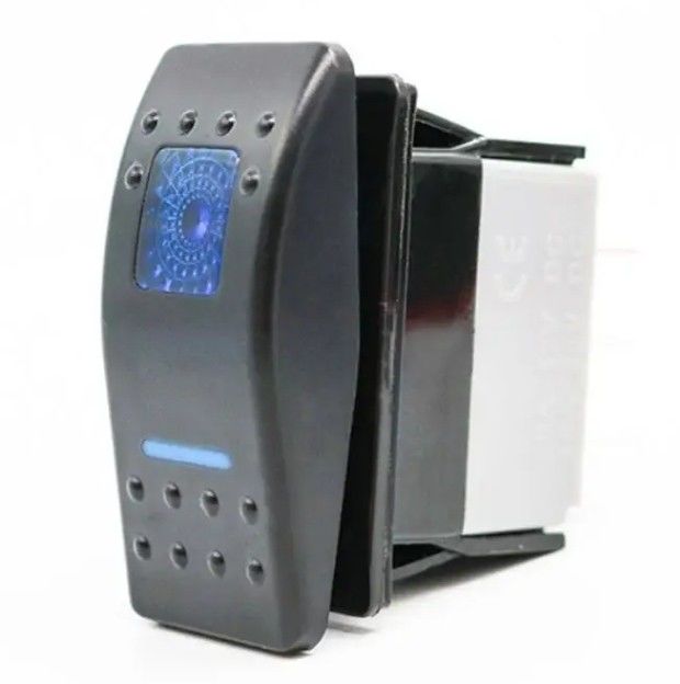 12V 24V Beleuchtete Blaue Led-Licht Symbol Wasserdichte Laser On/Off Boot Rocker Schalter Für Auto Boot Marine RV