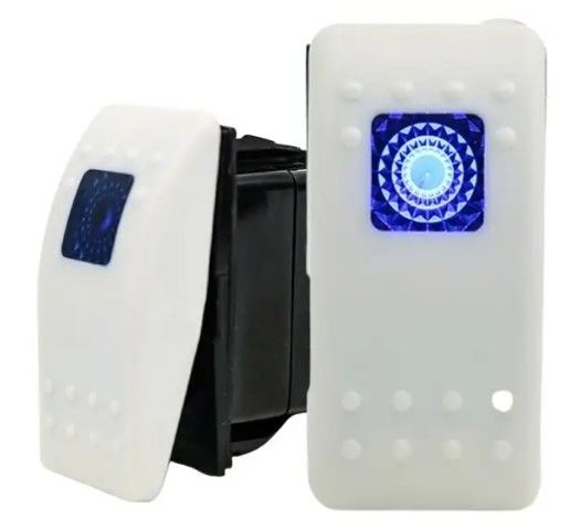 12V 24V Beleuchtete Blaue Led-Licht Symbol Wasserdichte Laser On/Off Boot Rocker Schalter Für Auto Boot Marine RV