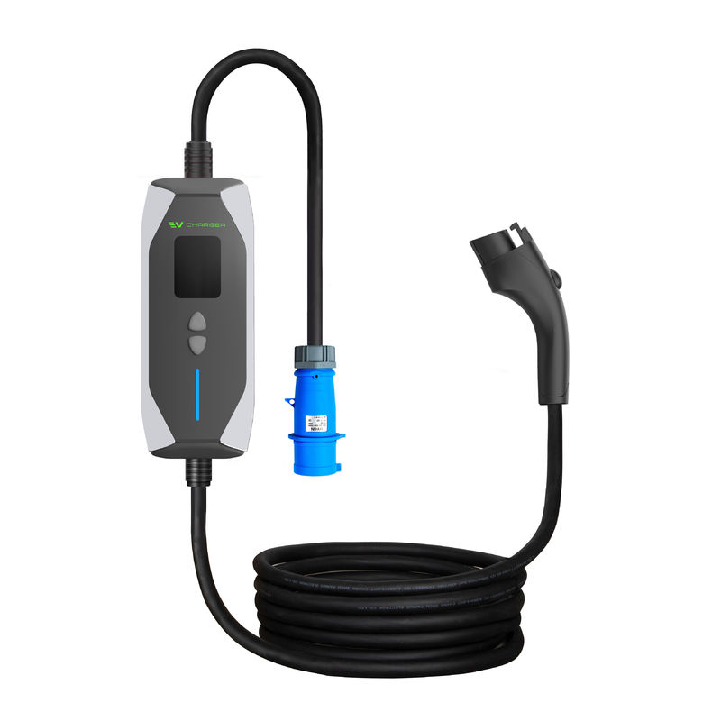7 kW tragbares Notfall-EV-Ladegerät 0,96 Zoll Typ 2 New Energy EV-Ladegerät