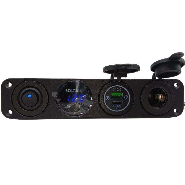 4 in 1 Automobil Voltmeter Dual USB 12V Auto Zigarettenanzünder Spannungsmesser mit Schalter