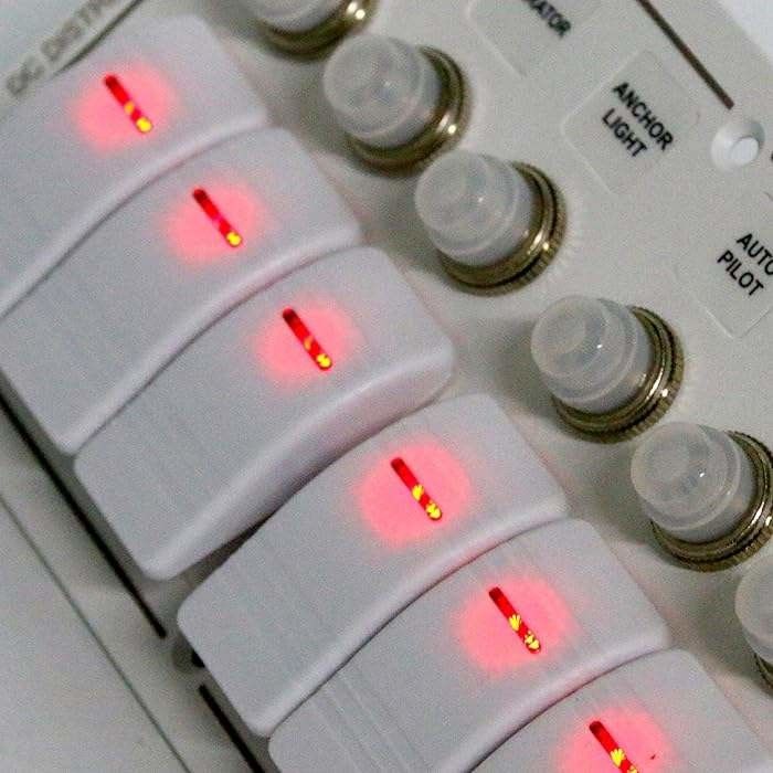 12-24V 6 Gang Boat Switch Panel Blau LED Rocker Ein-Aus-Optionaler Schaltkreisbrecher