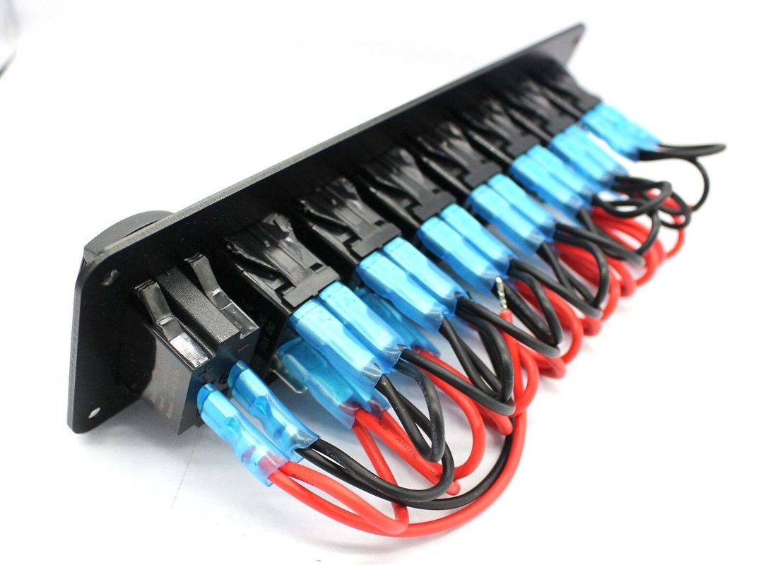 DC 12V 7 Gang Rocker Schalter Panel mit 4,8 Ampere Dual USB Ladegerät LED