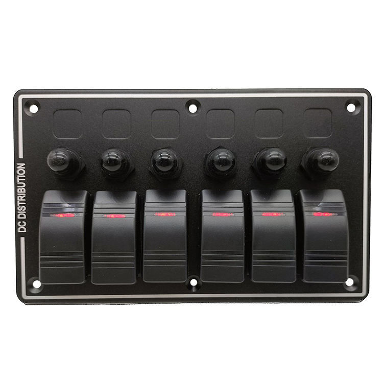 DC 12V 6 Gang Rocker Schaltfläche mit Rotlicht LED für Autoboot