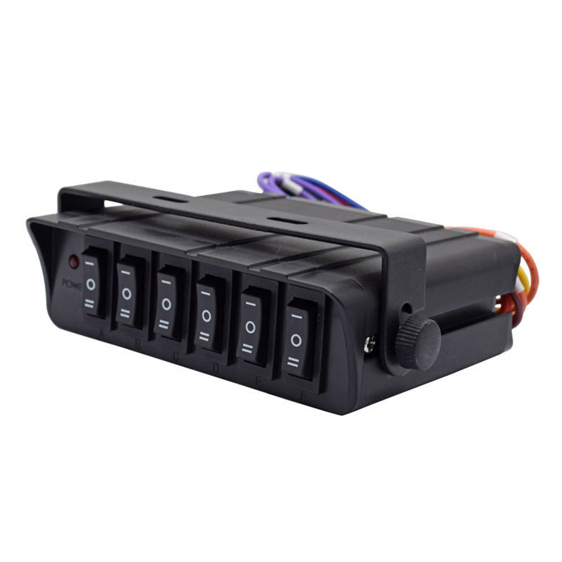 6 Gang Rocker Schaltfläche SPST Schaltfläche 30Amp Max 12 AWG Drähte
