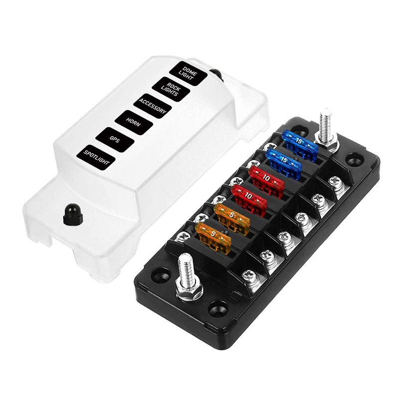12V-24V DC 6-Wege-Schutzschutzblock mit Negativbus Atc/Ato-Standard-Automobilschutzschutzschränke