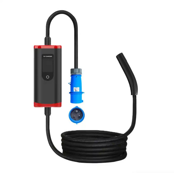 Typ 2 Tesla NACS 32A 7Kw Ev Ladestation Portable Ev Ladegerät mit Bildschirmverstellbar