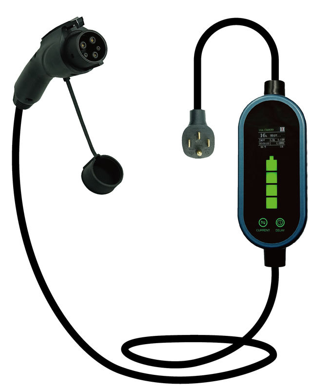 Portable EV-Ladegeräte 7KW Tpe Jacket IEC 62196 Typ2 2.4 Quot LCD CE TUV ROHS